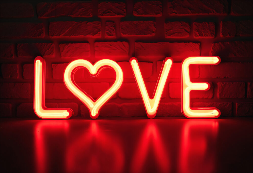 dzien walentynek milosc neon swiatlo dzien walentynek milosc neon swiatlo
